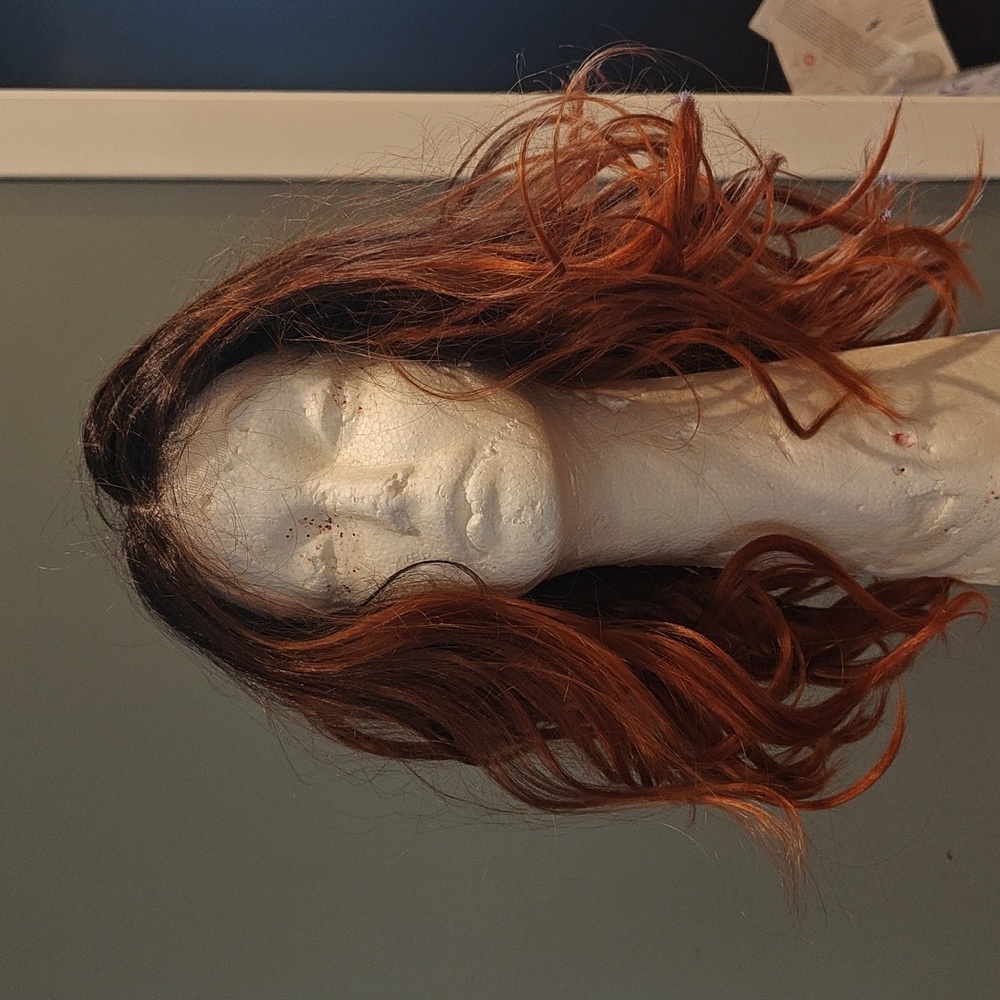 Womens Long Wavy Ombre Wig - Brown to Copper